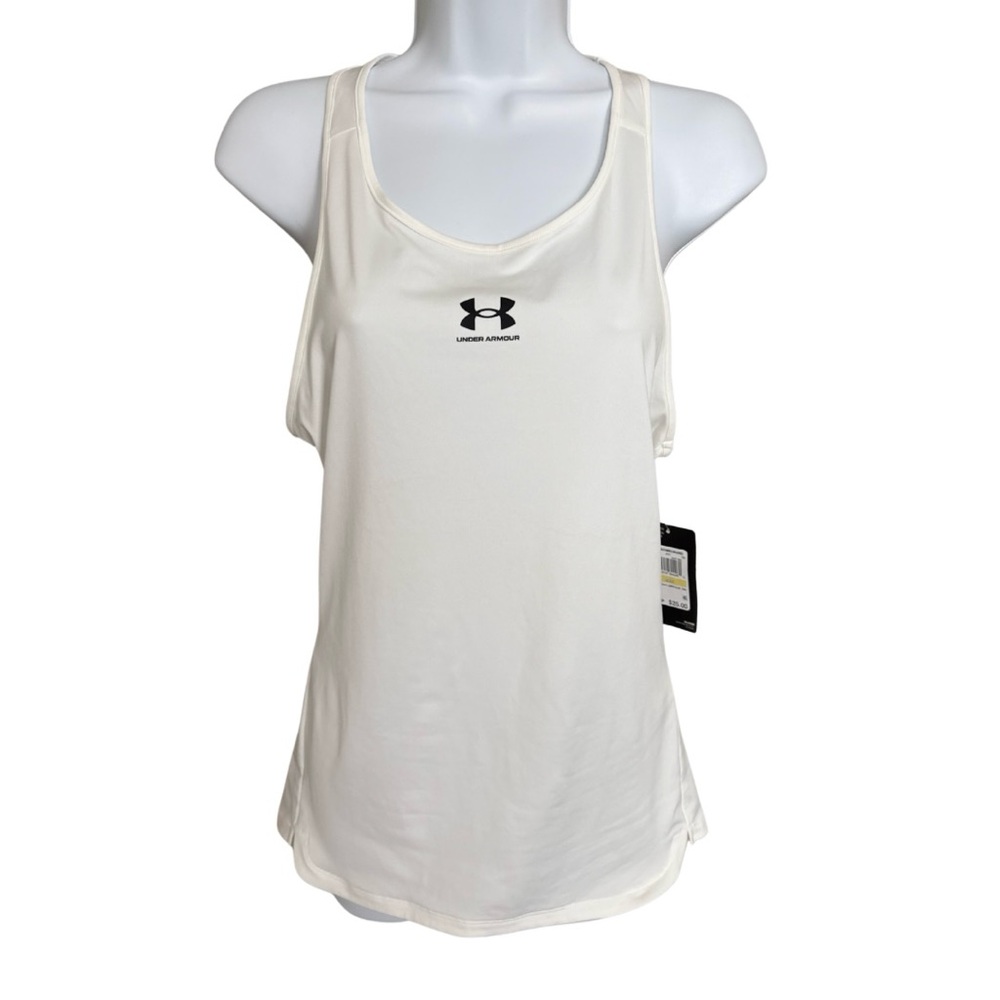 UNDER ARMOUR White HeatGear Compression Tank. Size M